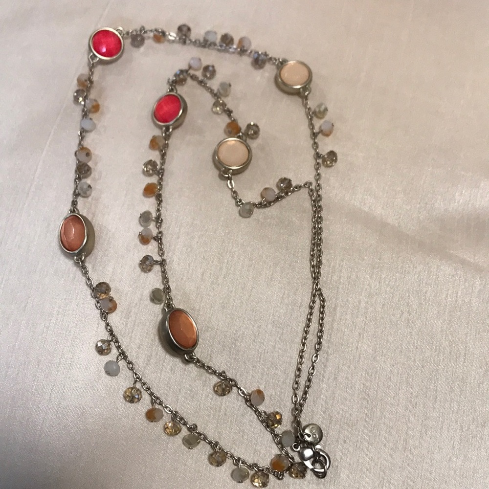 Long coral necklace